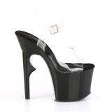 Transparent 18 cm LOVETHORN-708CRS pleaser sandaletten mit silber strass sohlen