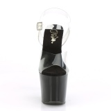 Transparent 18 cm LOVETHORN-708CRS pleaser sandaletten mit silber strass sohlen