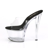 Transparent 18 cm PLEASER SKY-301-2 Plateau Mules Schuhe