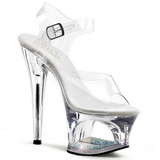 Transparent 18 cm Pleaser MOON-708DM Plateau High Heels