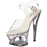 Transparent 18 cm Pleaser MOON-708DM Plateau High Heels