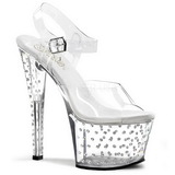 Transparent 18 cm Pleaser STARDUST-708 Plateau High Heels