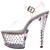 Transparent 18 cm Pleaser STARDUST-708 Plateau High Heels