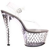 Transparent 18 cm Pleaser STARDUST-708 Plateau High Heels