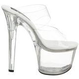 Transparent 18 cm SKY-302 Platform Damen Mules Schuhe