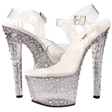 Transparent 18 cm STARDANCE-708 Rhinestone Platform High Heels