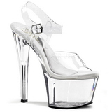 Transparent 18 cm TREASURE-708 tip jar platform stripper high heel shoes