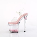 Transparent 19 cm ENCHANT-708AQ1 glitter plateau high heels sandaletten