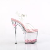 Transparent 19 cm ENCHANT-708AQ1 glitter plateau high heels sandaletten