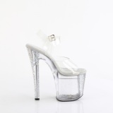 Transparent 19 cm ENCHANT-708AQ3 glitter plateau high heels sandaletten