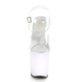 Transparent 20 cm DISCOLITE-808 stripper sandaletten mit LED licht