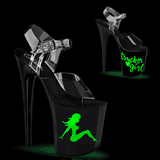 Transparent 20 cm FLA-NLDG-6 poledance high heels schuhe mit LED plateau