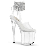 Transparent 20 cm FLAMINGO-2RS pleaser high heels mit knöchelriemen