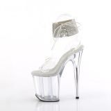 Transparent 20 cm FLAMINGO-2RS pleaser high heels mit knöchelriemen