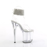 Transparent 20 cm FLAMINGO-2RS pleaser high heels mit knöchelriemen
