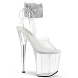 Transparent 20 cm FLAMINGO-2RS pleaser high heels with ankle straps