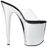 Transparent 20 cm FLAMINGO-801 Chrome Platform High Heel Mules