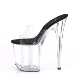 Transparent 20 cm FLAMINGO-801 Exotic stripper high heel mules