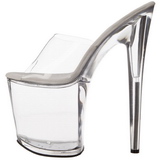 Transparent 20 cm FLAMINGO-801 Platform High Heel Mules