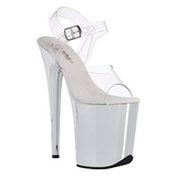 Transparent 20 cm FLAMINGO-808 Chrome Plateau High Heels