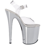 Transparent 20 cm FLAMINGO-808 Chrome Plateau High Heels