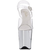 Transparent 20 cm FLAMINGO-808 Chrome Plateau High Heels