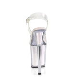 Transparent 20 cm FLAMINGO-808G glitter plateau high heels