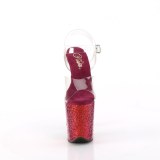 Transparent 20 cm FLAMINGO-808RBG glitter platform high heels shoes