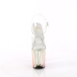 Transparent 20 cm FLAMINGO-808RG-03 glitter plateau high heels