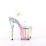 Transparent 20 cm FLAMINGO-808RG-03 glitter plateau high heels