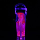 Transparent 20 cm FLAMINGO-808UVT Sandaletten mit Neon Plateau