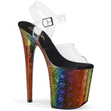 Transparent 20 cm FLAMINGO-808WR3 Hologramm plateau high heels