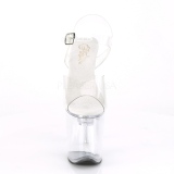 Transparent 20 cm FLASH-808 poledance sandaletten schuhe mit LED plateau