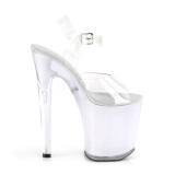 Transparent 20 cm ILLUMINATOR-808 poledance sandaletten schuhe mit LED plateau