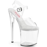 Transparent 20 cm NAUGHTY-8083 Acryl plateau high heels