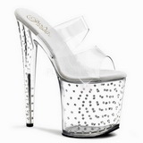 Transparent 20 cm Pleaser STARDUST-802 Strass Plateau High Mules