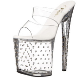 Transparent 20 cm Pleaser STARDUST-802 Strass Plateau High Mules