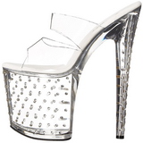 Transparent 20 cm Pleaser STARDUST-802 Strass Plateau High Mules