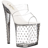 Transparent 20 cm Pleaser STARDUST-802 Strass Plateau High Mules