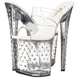 Transparent 20 cm Pleaser STARDUST-802 Strass Plateau High Mules