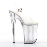 Transparent 23 cm Pleaser INFINITY-908MG glitter high heels schuhe