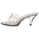 Transparent 8 cm BELLE-301RS Mules Strass Heel