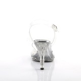 Transparent 9,5 cm IRIS-408 Strass Plateau High Heels