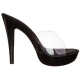 Transparent Black 14 cm COCKTAIL-501 Mules Platform