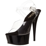 Transparent Black 15 cm Pleaser DELIGHT-608 High Heels Platform