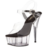 Transparent Black 15 cm Pleaser DELIGHT-608 High Heels Platform