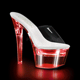 Transparent LED Licht 18 cm FLASHDANCE-701 Damen Mules Schuhe