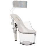 Transparent Rhinestone 18 cm REVOLVER-712 Platform Gun High Heels