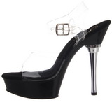 Transparent Schwarz 14 cm ALLURE-608 Platform High Heel Schuhe