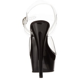 Transparent Schwarz 15 cm Pleaser DELIGHT-608 Plateau High Heels